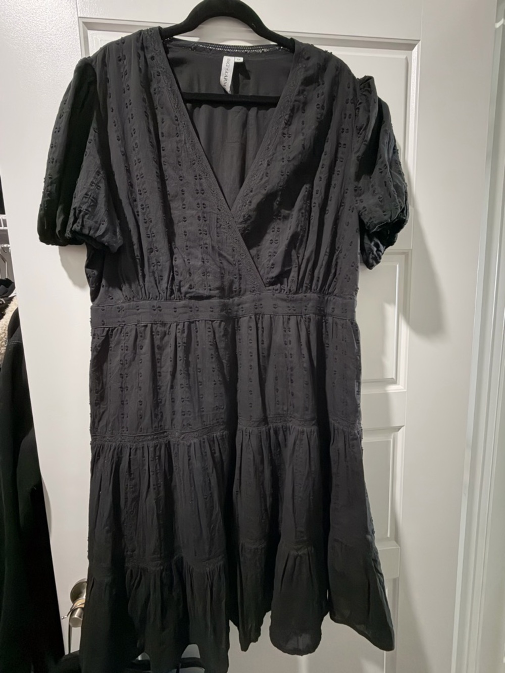 EUC Black Flowy Gauze Dress 1X